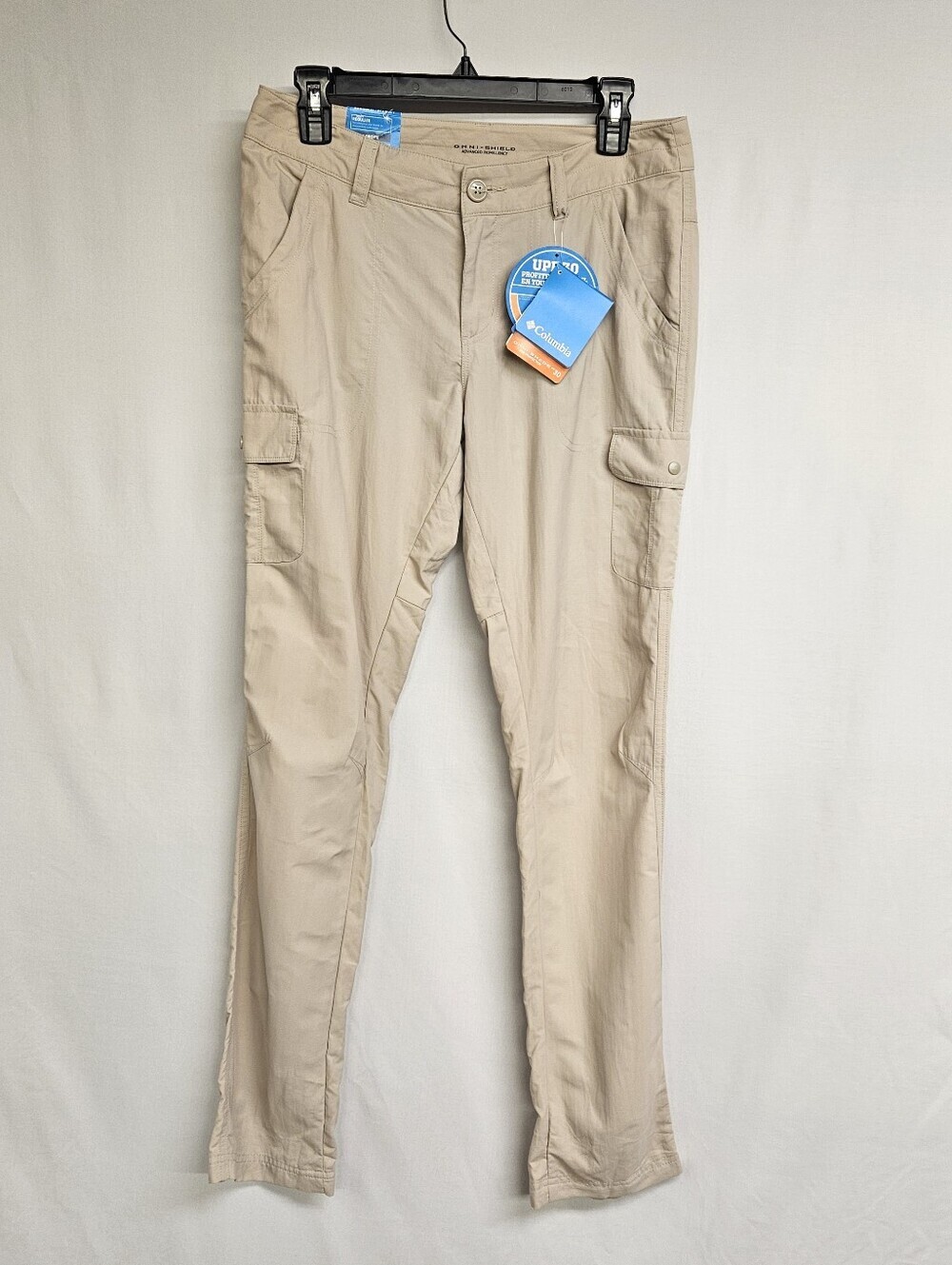 Columbia Cloverdale Pants NWT Women Size 6 Straight Beige Tan Omni-Shade UPF 30